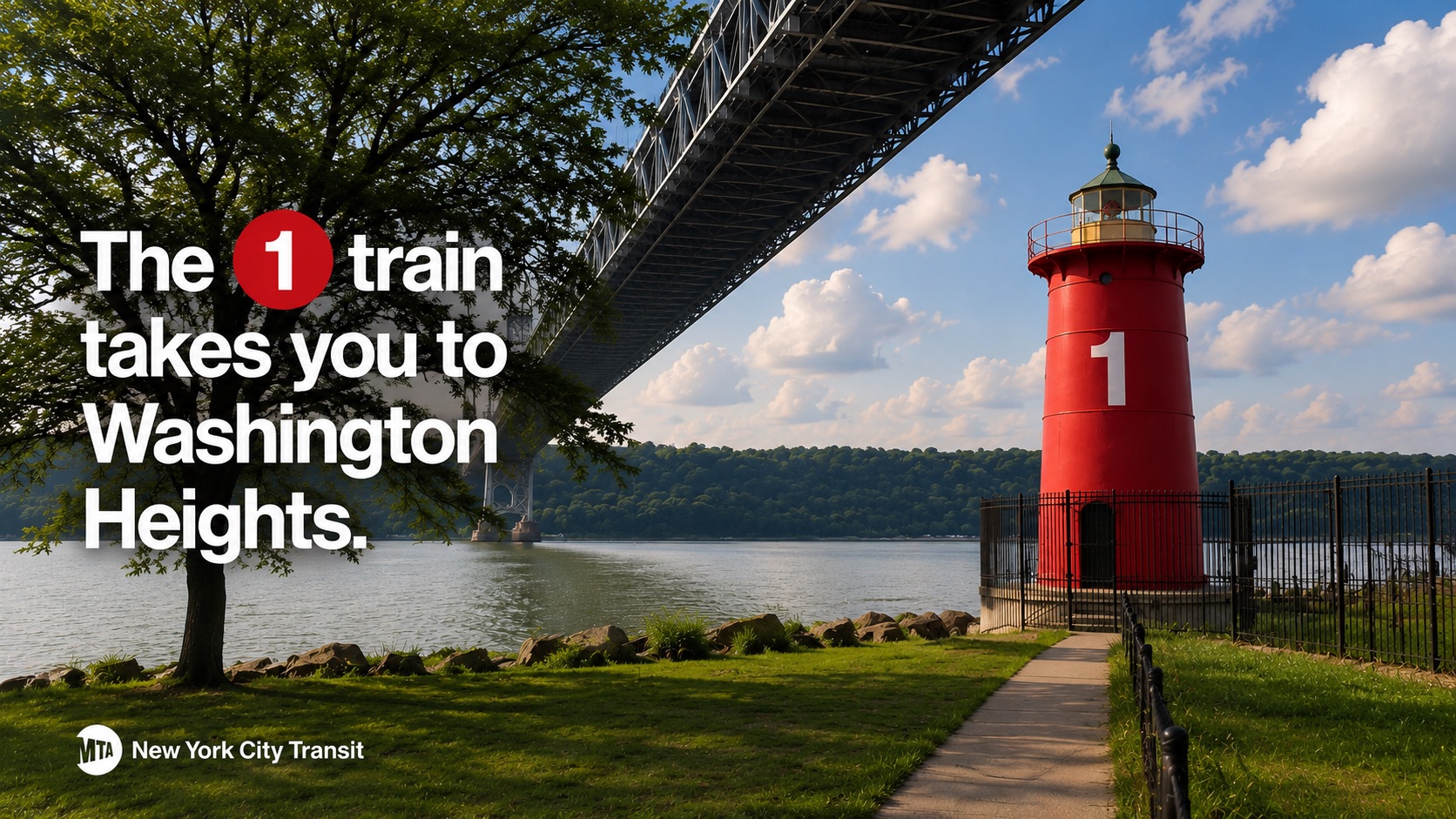 The 1 train takes you to Washington Heights